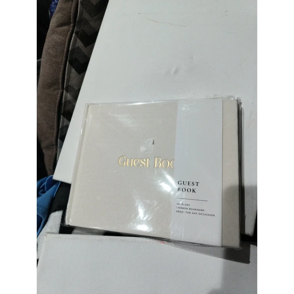 Linen Guest Book Elegant Party Shower Wedding Funeral 100 Pages Any Occasion New